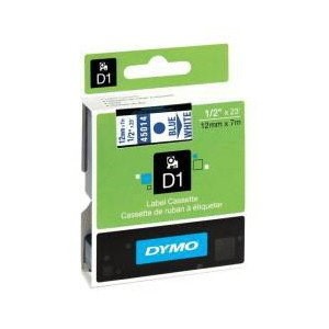 Dymo D1 (SD45014/S0720540) Label Cassette, 12MM X 7M - Blue On White