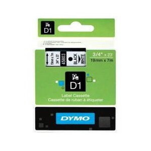 Dymo D1 (SD45803/S0720830) Label Cassette, 19MM X 7M - Black On White