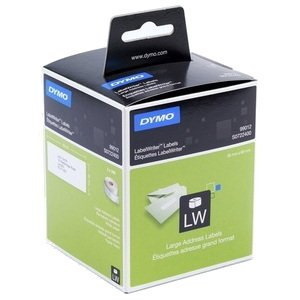 Dymo (SD99012/S0722400) Large Address, Paper/White 36MM X 89MM, 2 Rolls/Box, 260