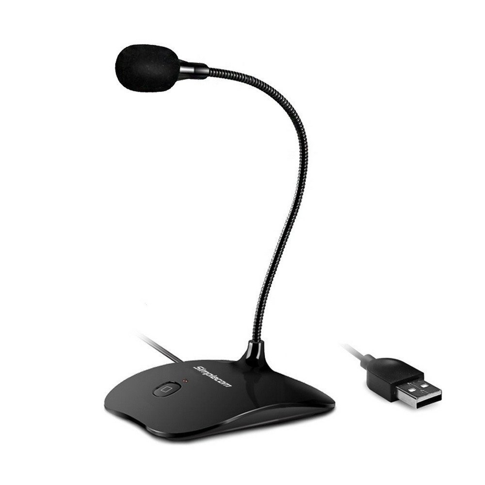 Simplecom Plug & Play Usb Desktop Mic With Flexible Neck & Mute Button